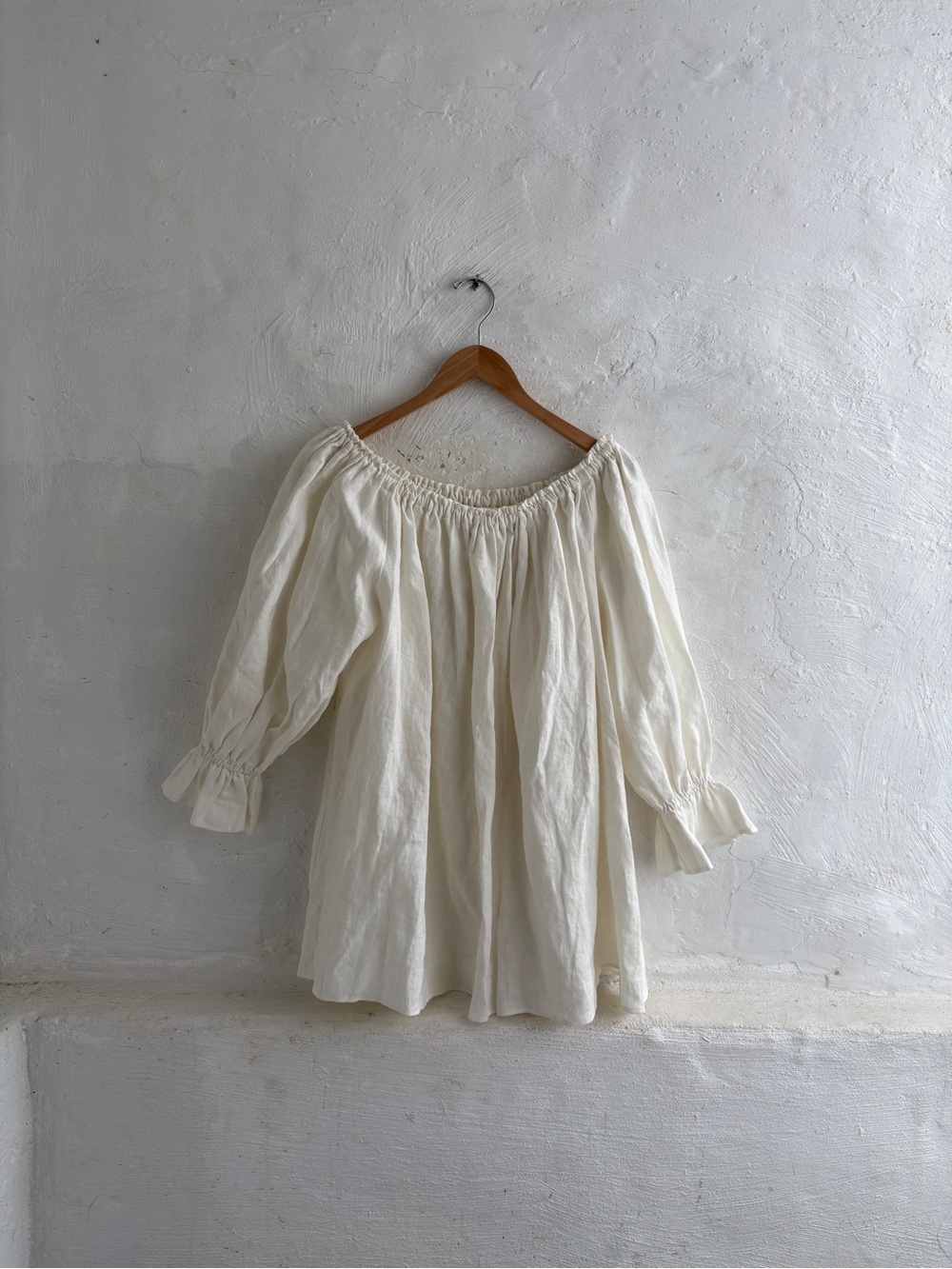 Stone cold Fox 100% linen  peasant dress